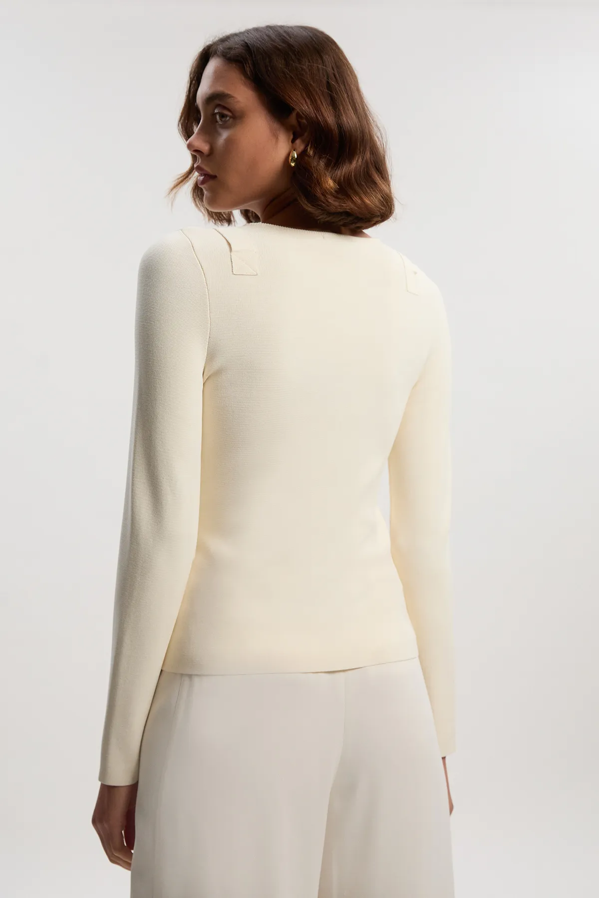 Buckle Trim Long Sleeve Knitted Top BKK26008