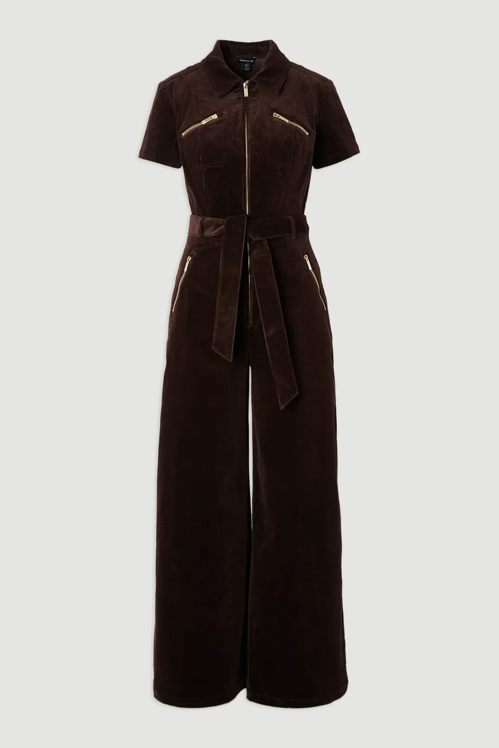 Stretch Cord Wide Leg Jumpsuit BKK26065 4 Stretch Cord Wide Leg Jumpsuit BKK26065