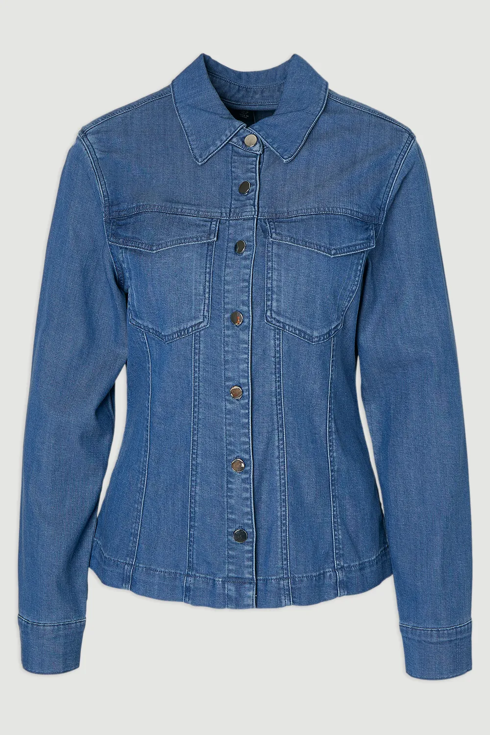 Chambray Stretch Denim Shirt BKK26076 4 Chambray Stretch Denim Shirt BKK26076