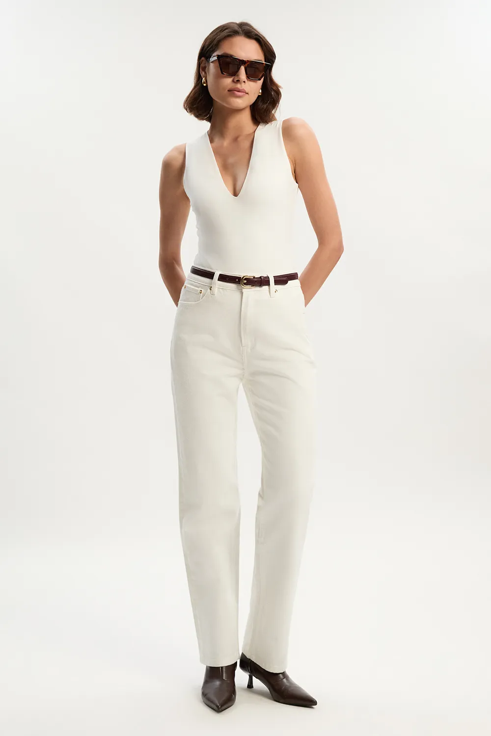 Rigid Denim High Rise Straight Leg Jean BKK26085