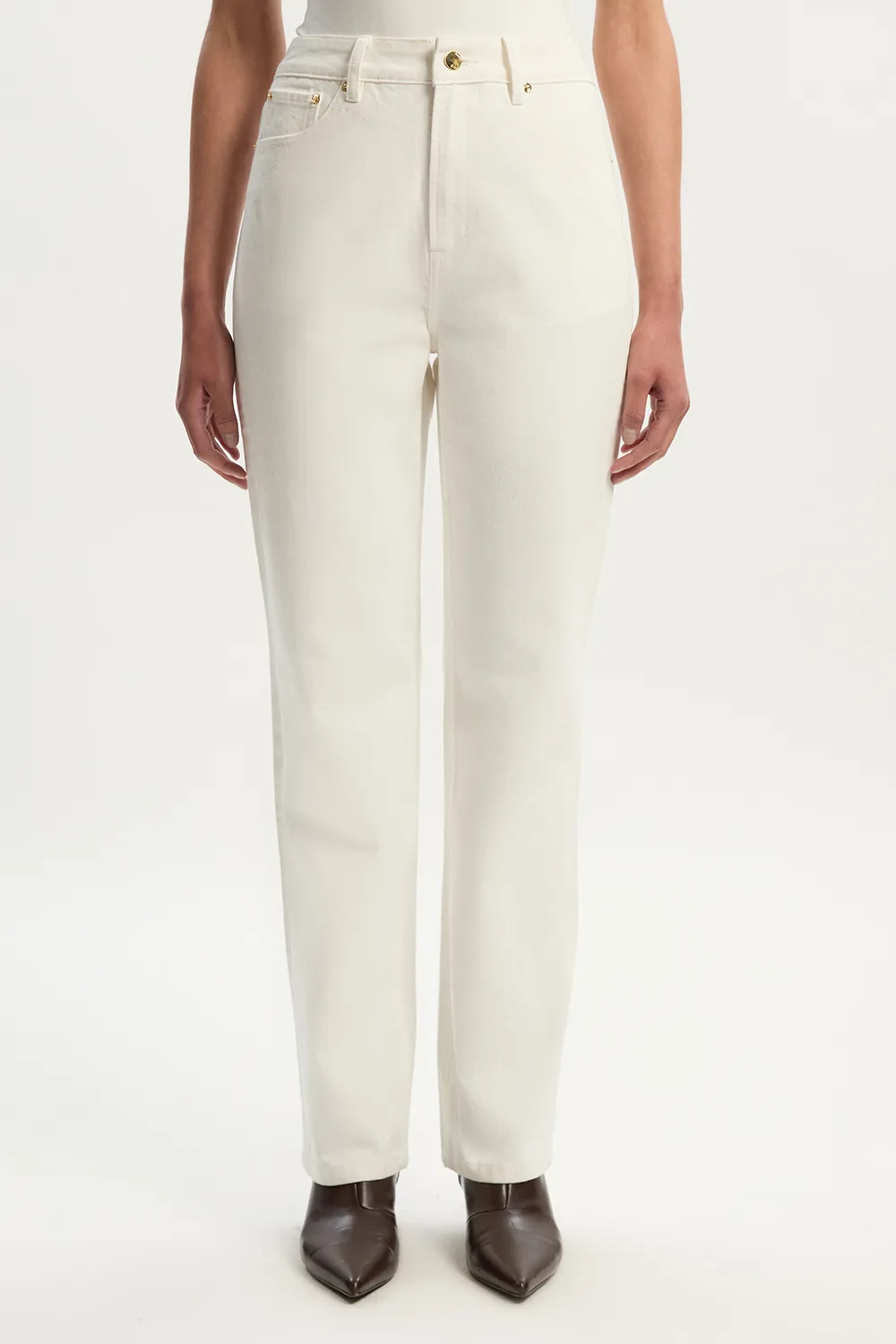 Rigid Denim High Rise Straight Leg Jean BKK26085