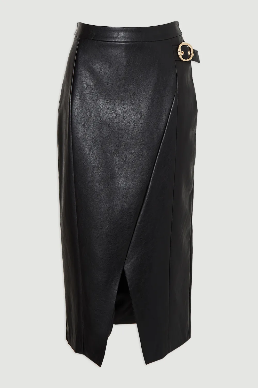 Faux Leather Belt Detail Skirt BKK26090 4 Faux Leather Belt Detail Skirt BKK26090