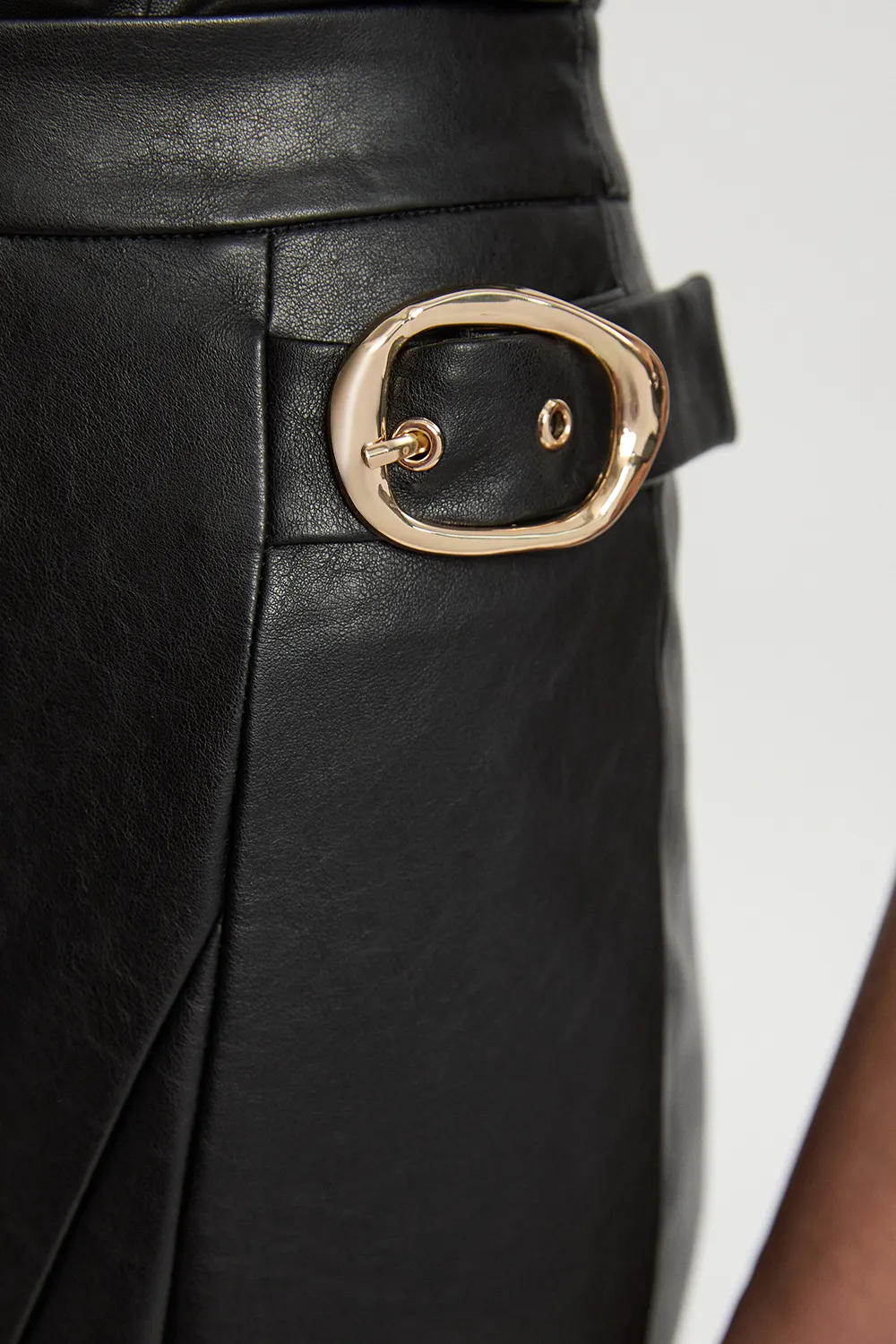 Faux Leather Belt Detail Skirt BKK26090 5 Faux Leather Belt Detail Skirt BKK26090