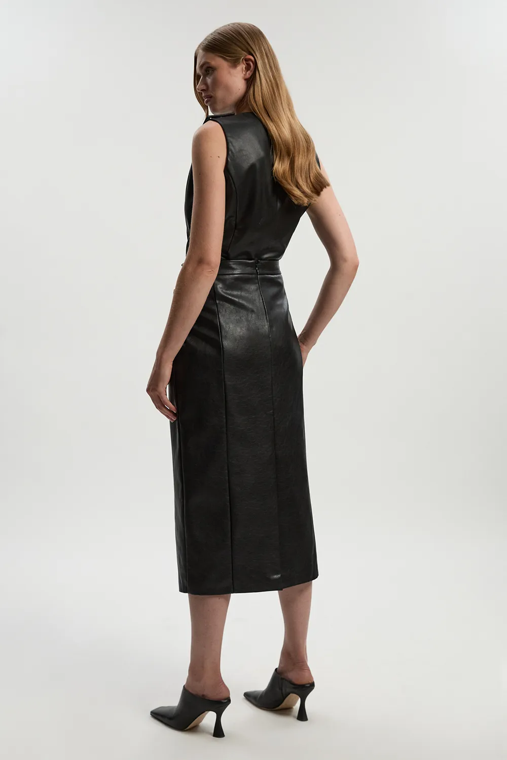 Faux Leather Belt Detail Skirt BKK26090 6 Faux Leather Belt Detail Skirt BKK26090