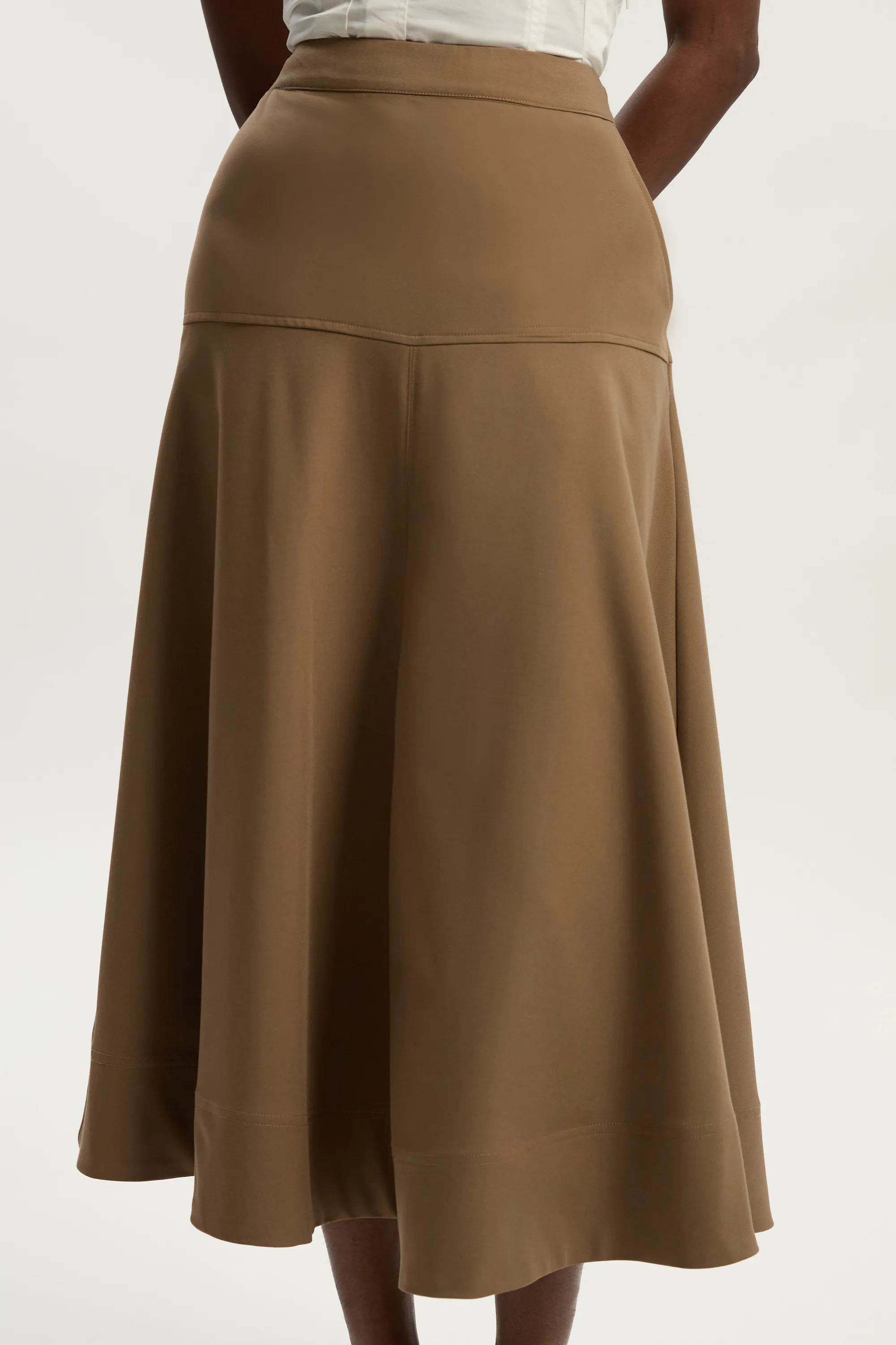 Viscose Blend Tailored Full skirt BKK26137