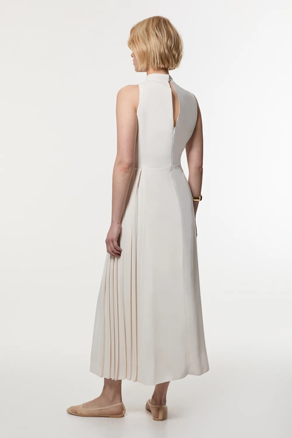 Tall Soft Tailored Pleated Panel Midaxi Dress BKK17872