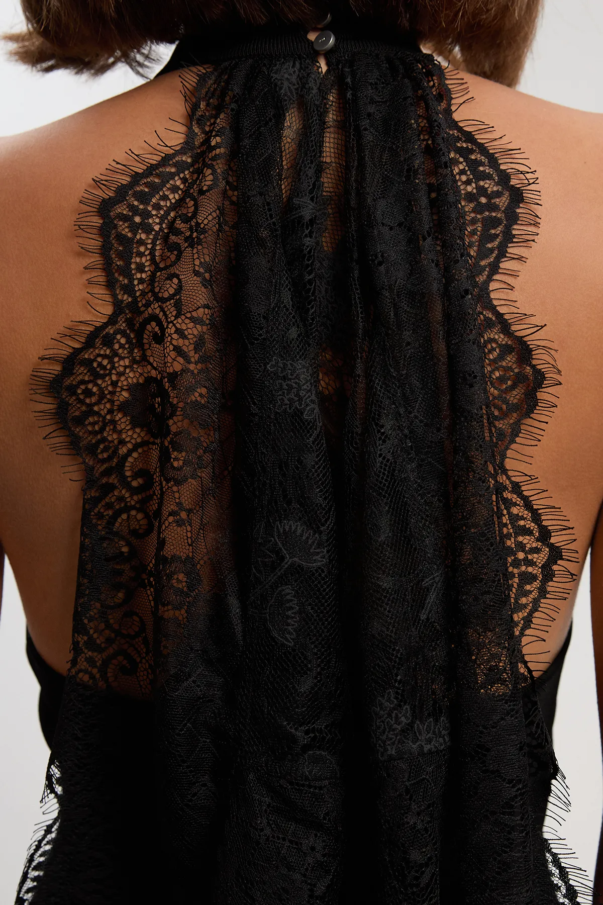 Viscose Blend Slinky Sheer Lace Back Detail Knit Midi Dress BKK26143 3 Viscose Blend Slinky Sheer Lace Back Detail Knit Midi Dress BKK26143