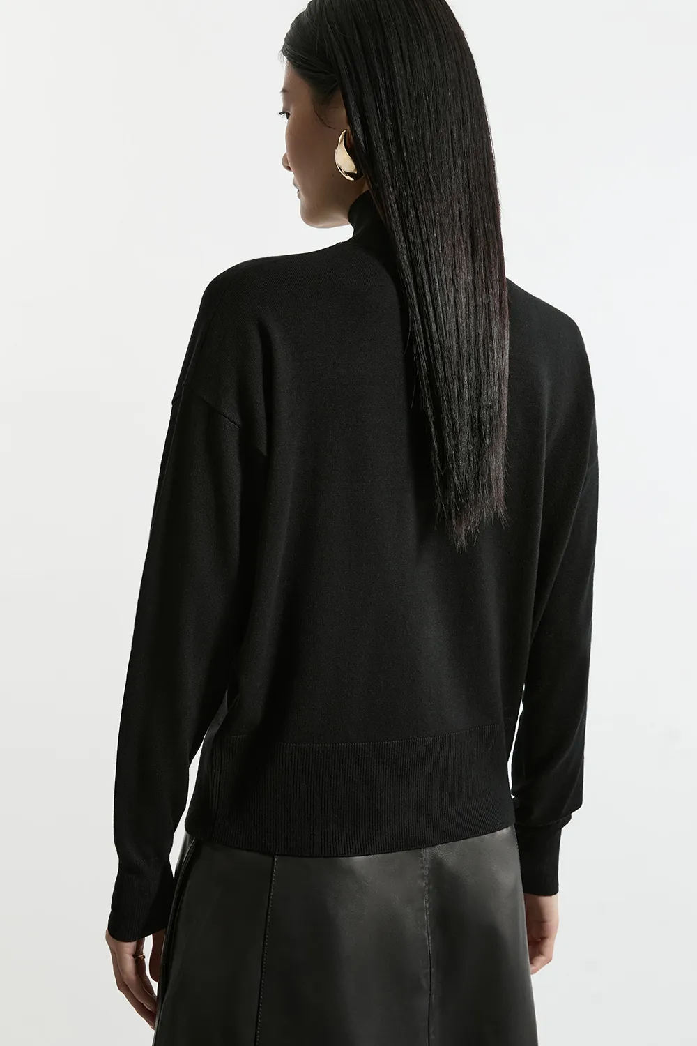 Viscose Blend Popper Detail Knit Jumper BKK26148 3 Viscose Blend Popper Detail Knit Jumper BKK26148