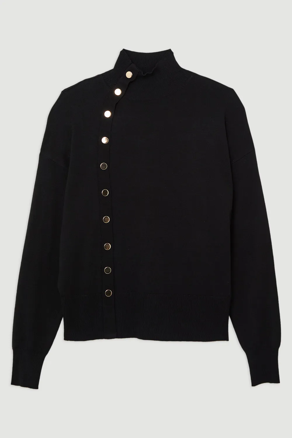 Viscose Blend Popper Detail Knit Jumper BKK26148 4 Viscose Blend Popper Detail Knit Jumper BKK26148