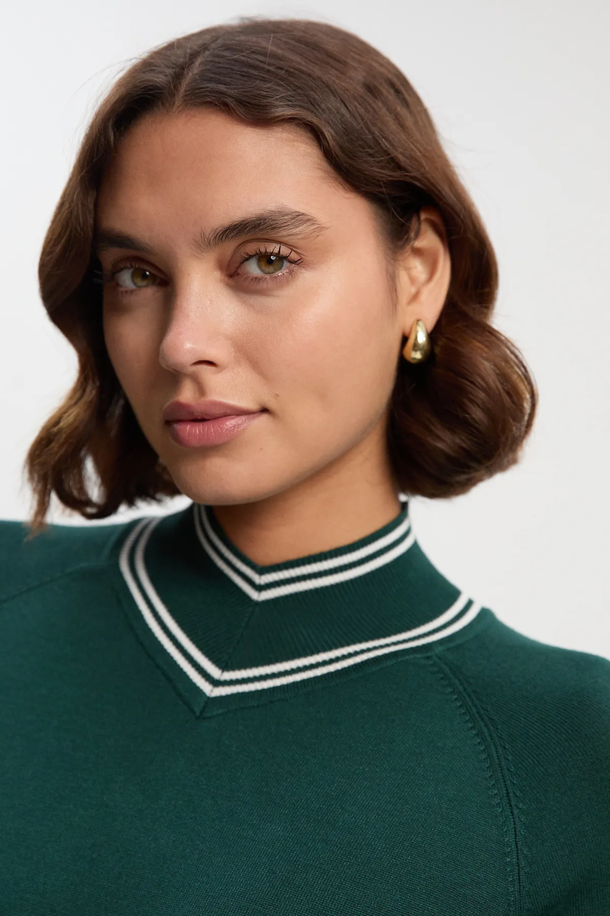 Viscose Blend High Neck Knit Mini Dress BKK26152