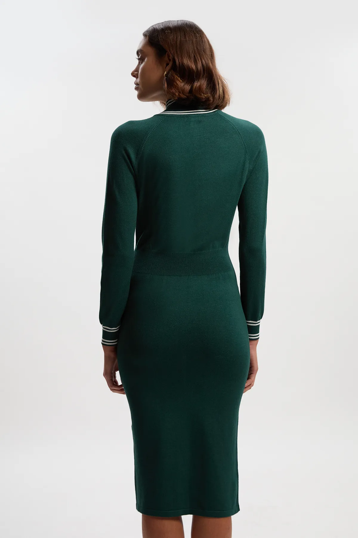 Viscose Blend High Neck Knit Mini Dress BKK26152