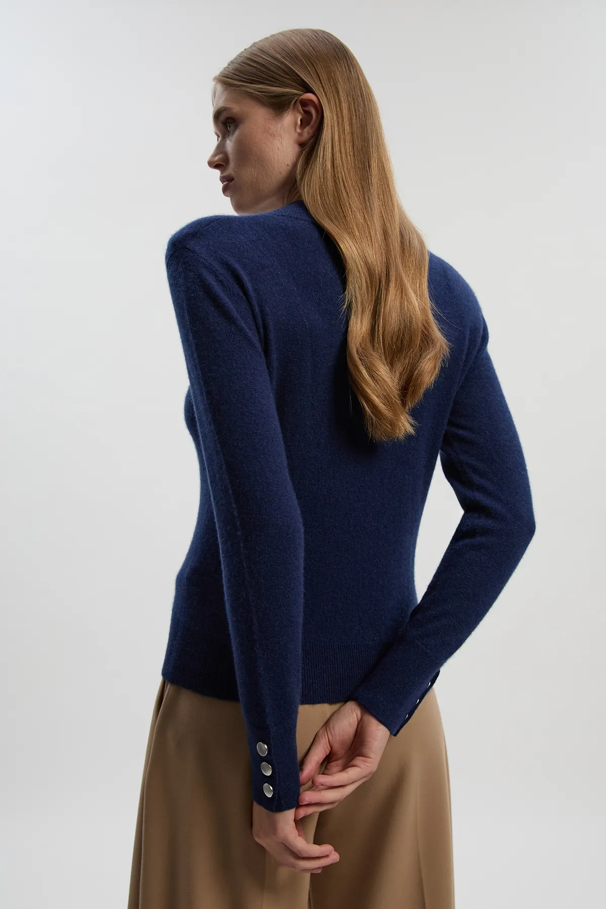 Cashmere V Neck Knitted Sweater BKK26155