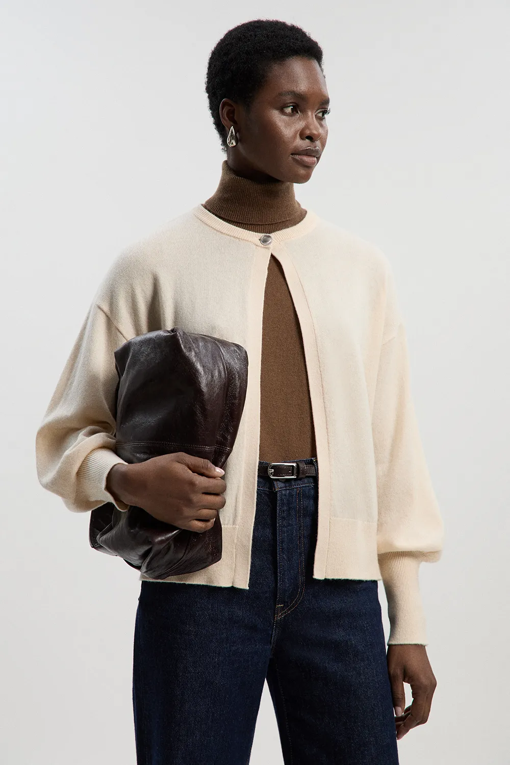 Cashmere Wool Blend Knit Cardigan BKK26157