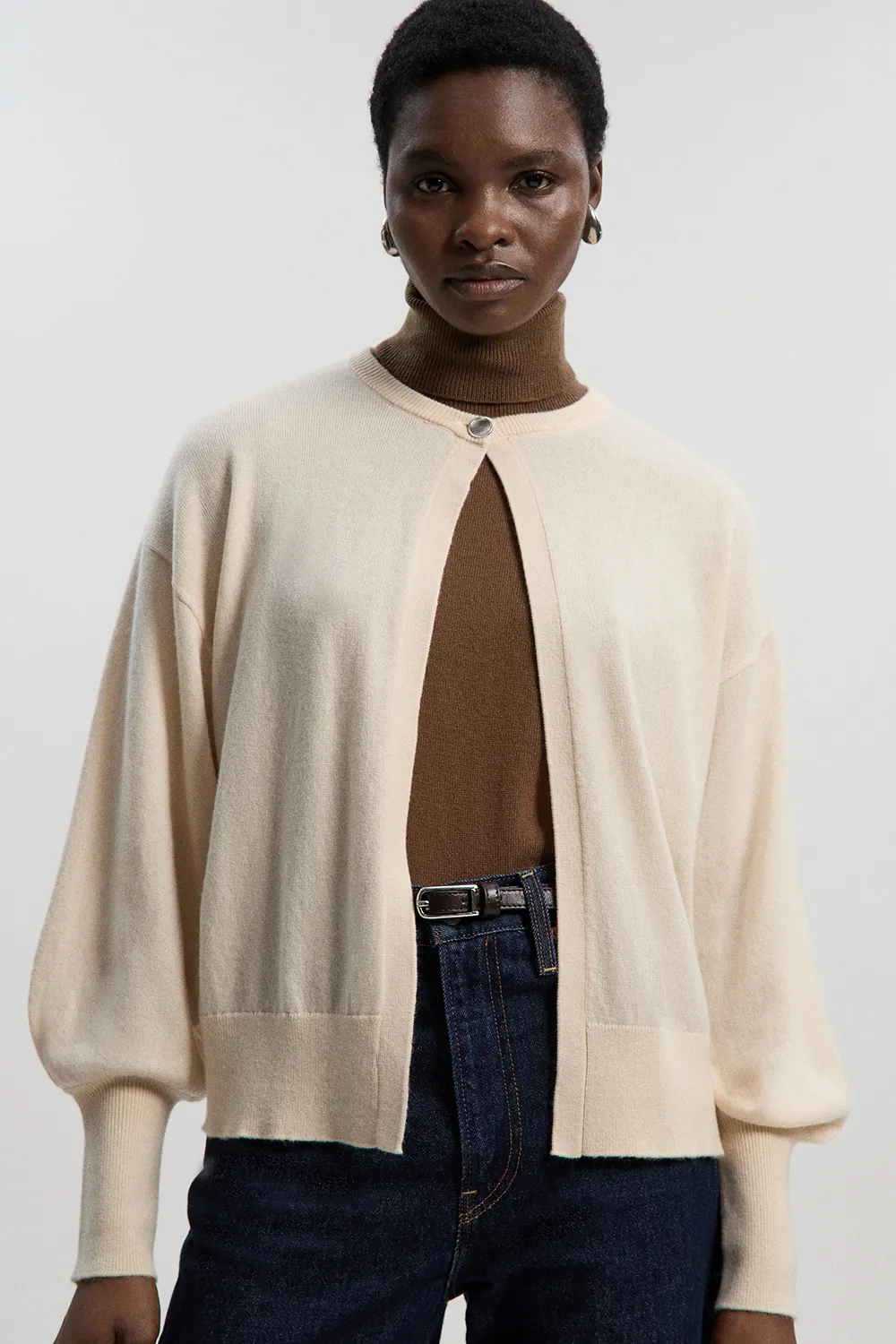 Cashmere Wool Blend Knit Cardigan BKK26157