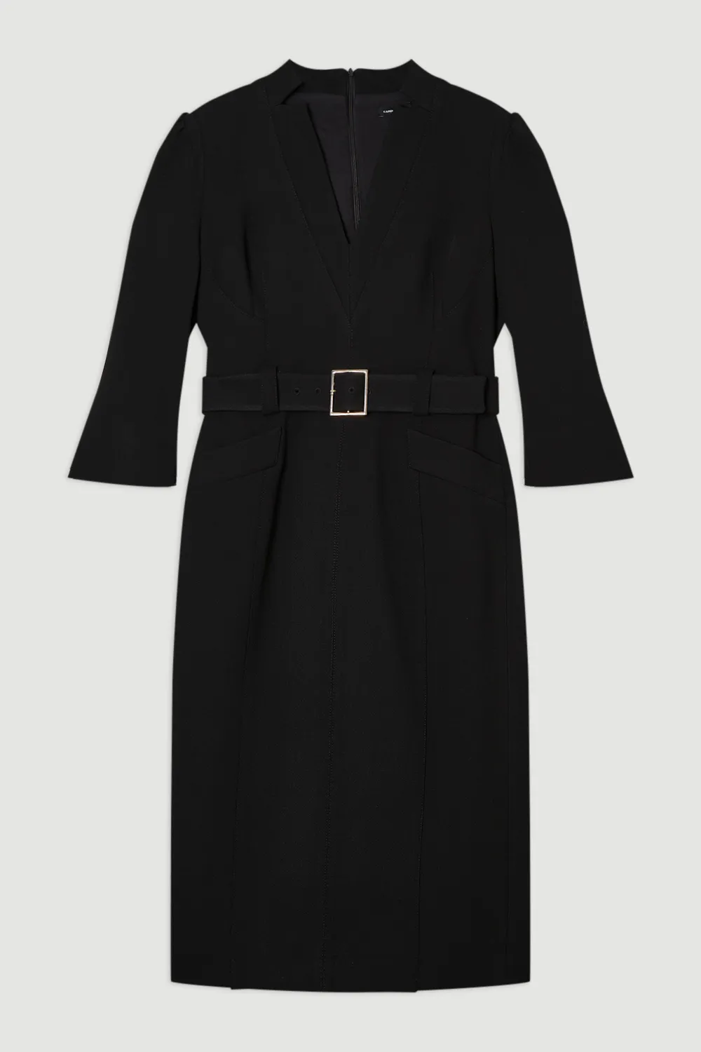 Structured Crepe Belted Forever Midi Dress BKK26160