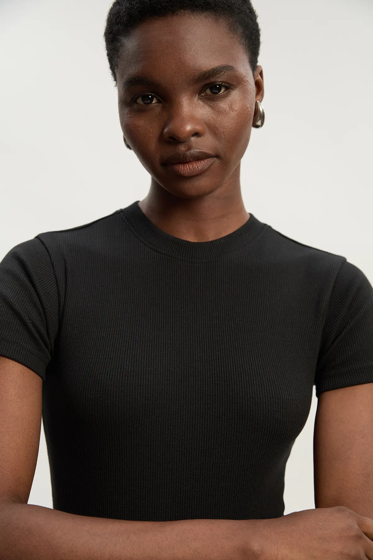 Compact Jersey Ribbed T-Shirt BKK26183