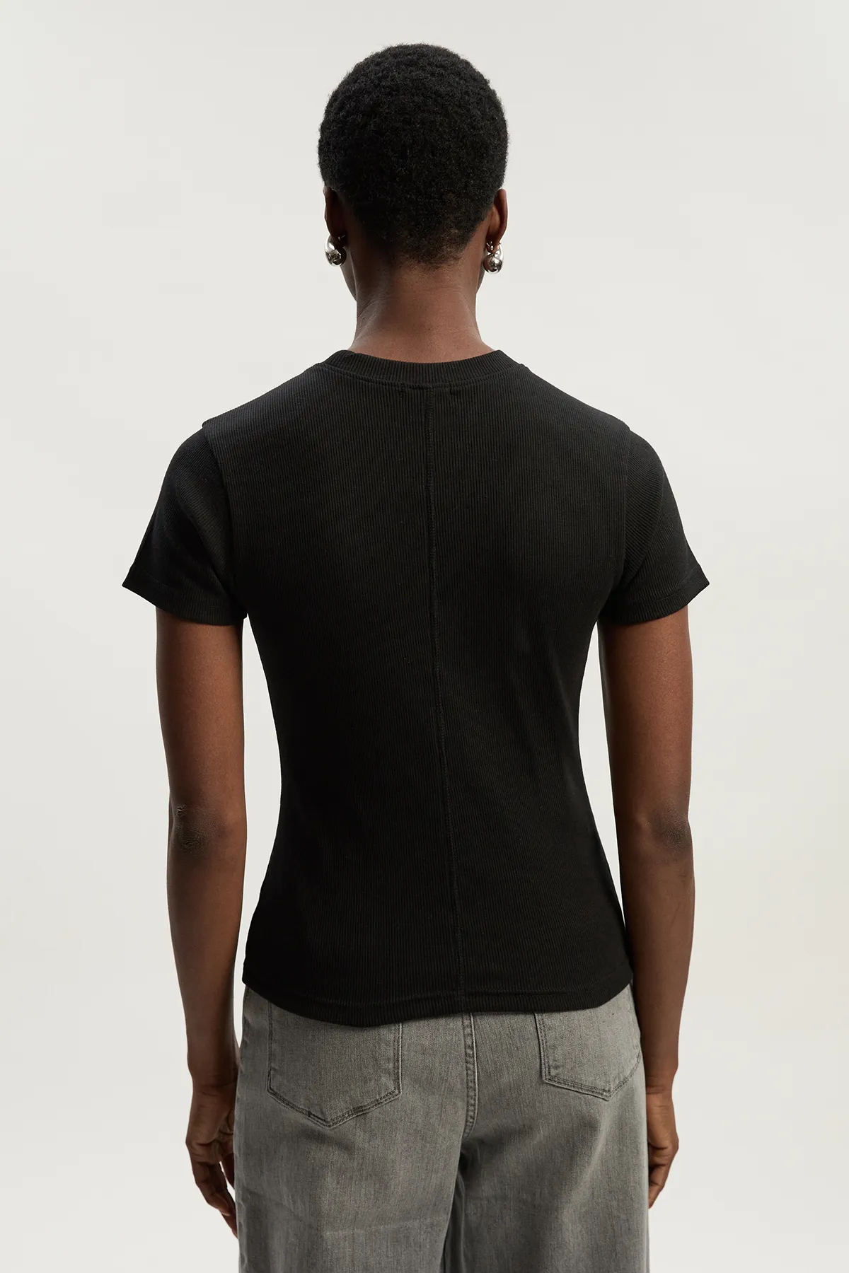 Compact Jersey Ribbed T-Shirt BKK26183 5 Compact Jersey Ribbed T-Shirt BKK26183