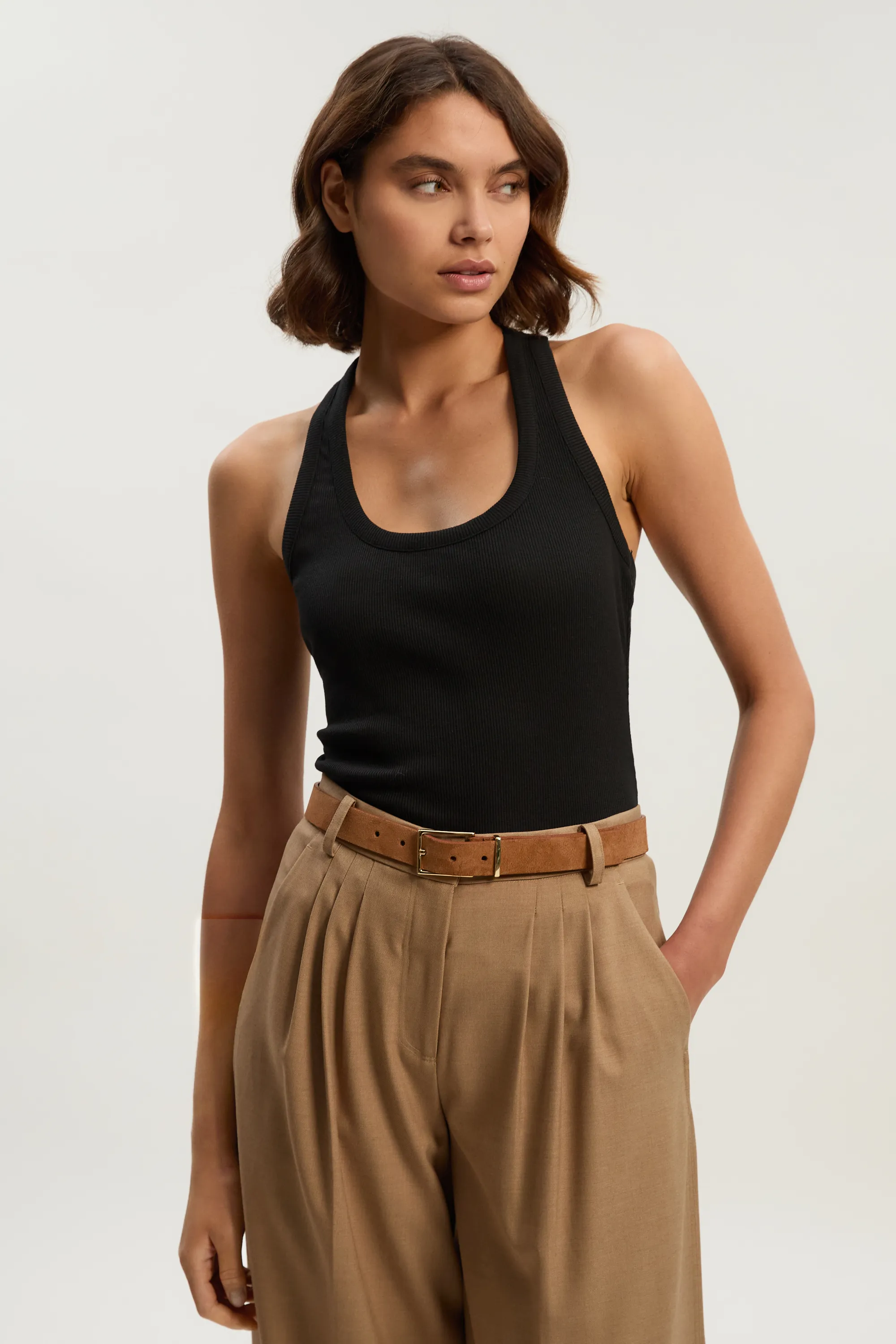 Compact Jersey Ribbed Racer Back Vest BKK26190