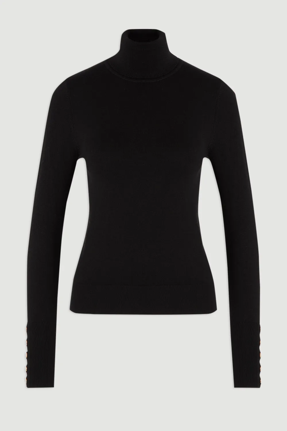 Viscose Blend Roll Neck Knit Jumper BKK26196