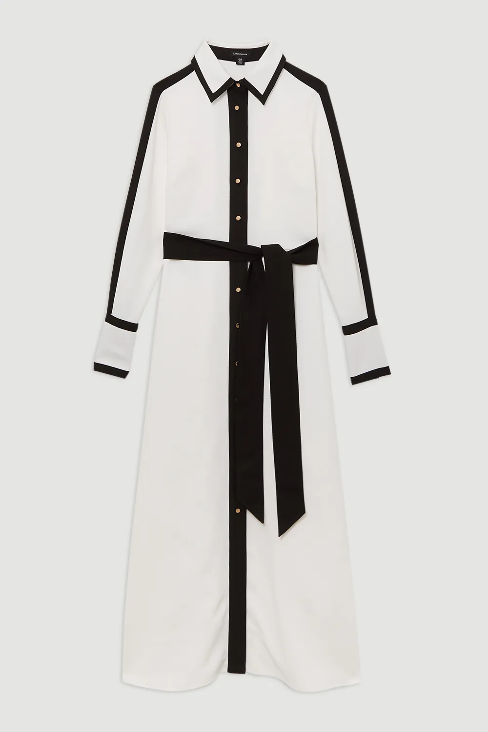 Color Block Twill Woven Belted Midi Shirt Dress BKK22903 4 Color Block Twill Woven Belted Midi Shirt Dress BKK22903