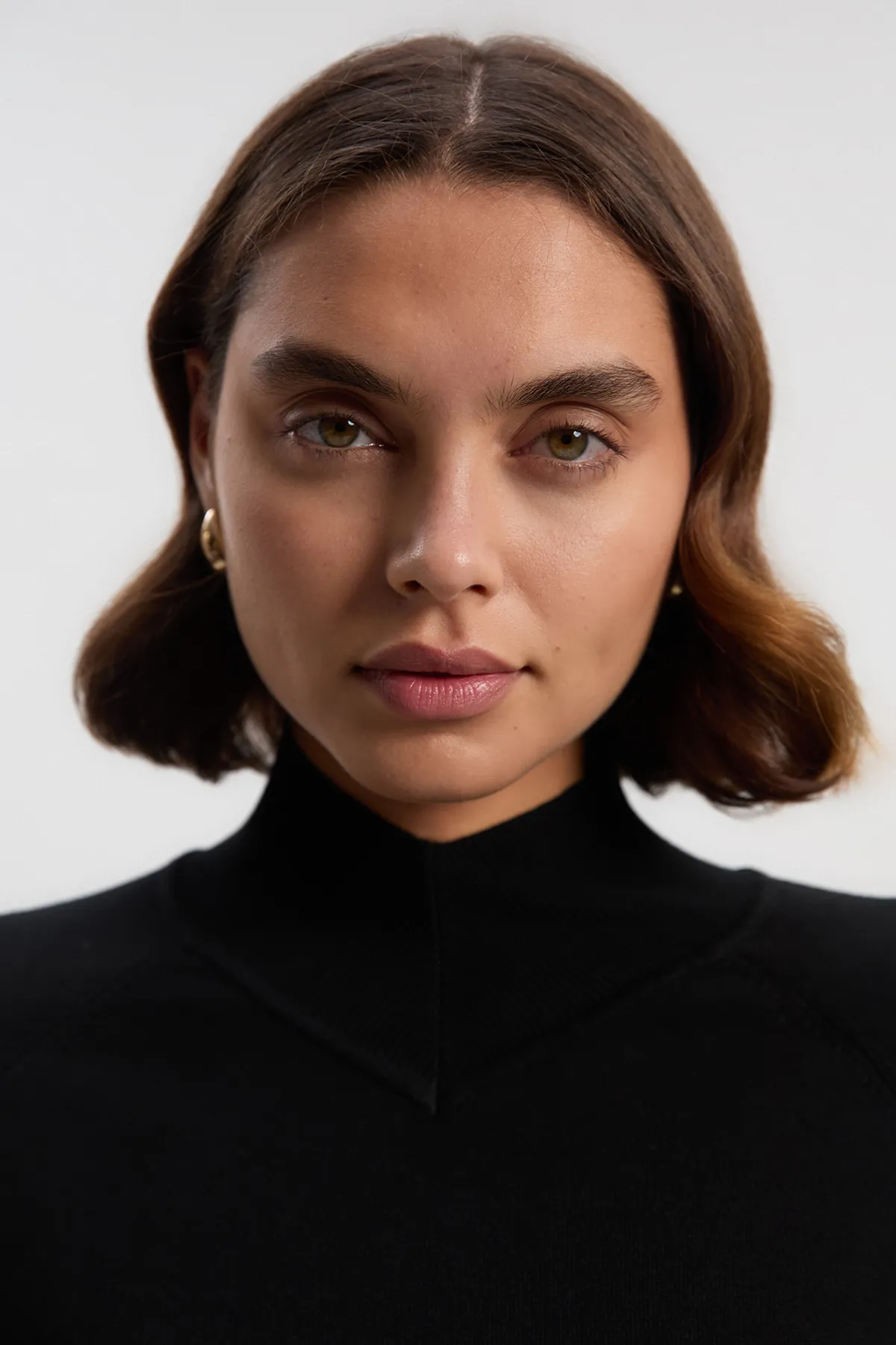 Viscose Blend High Neck Knit Jumper BKK26206