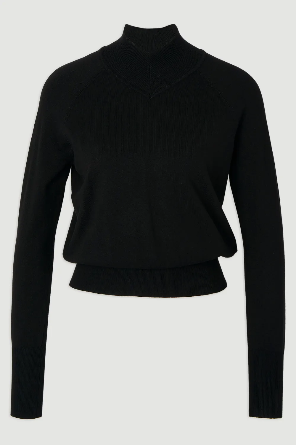 Viscose Blend High Neck Knit Jumper BKK26206