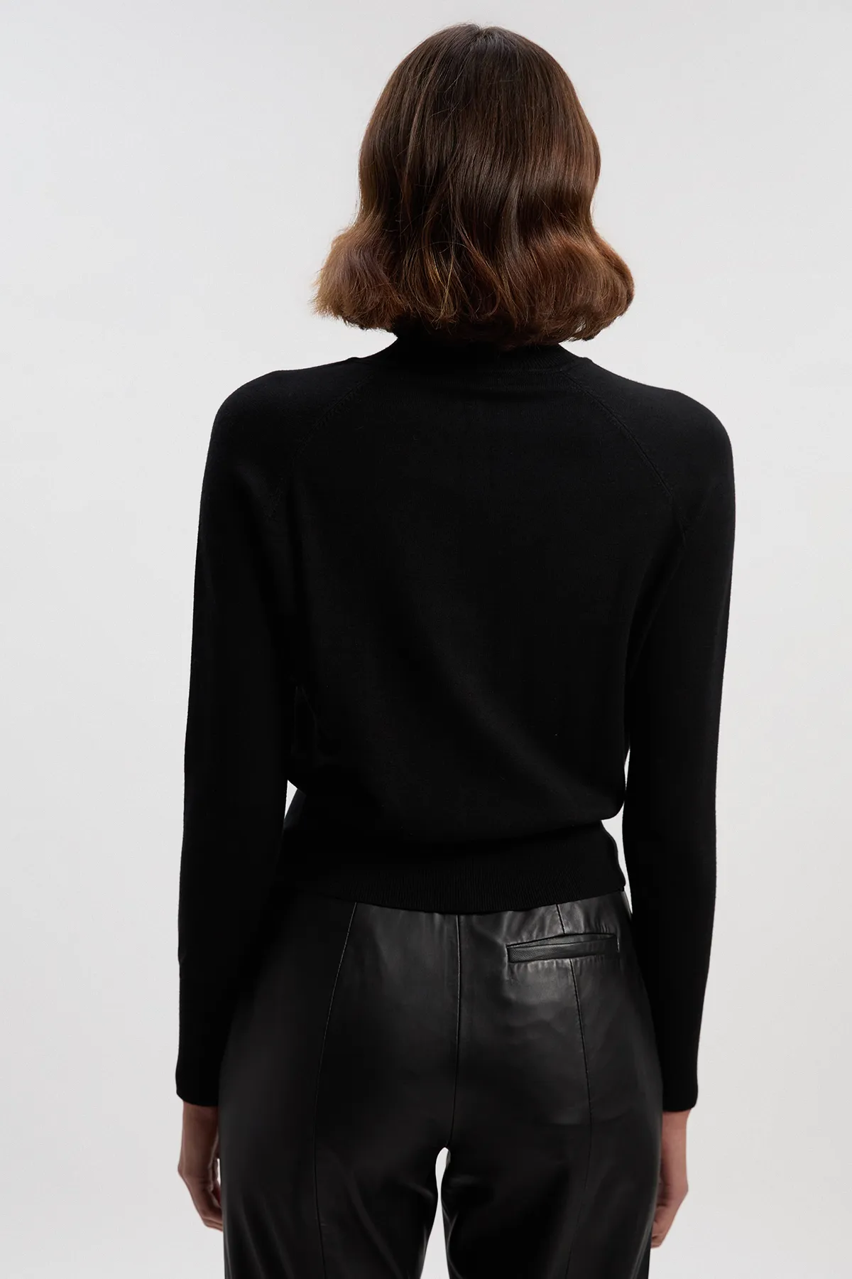 Viscose Blend High Neck Knit Jumper BKK26206