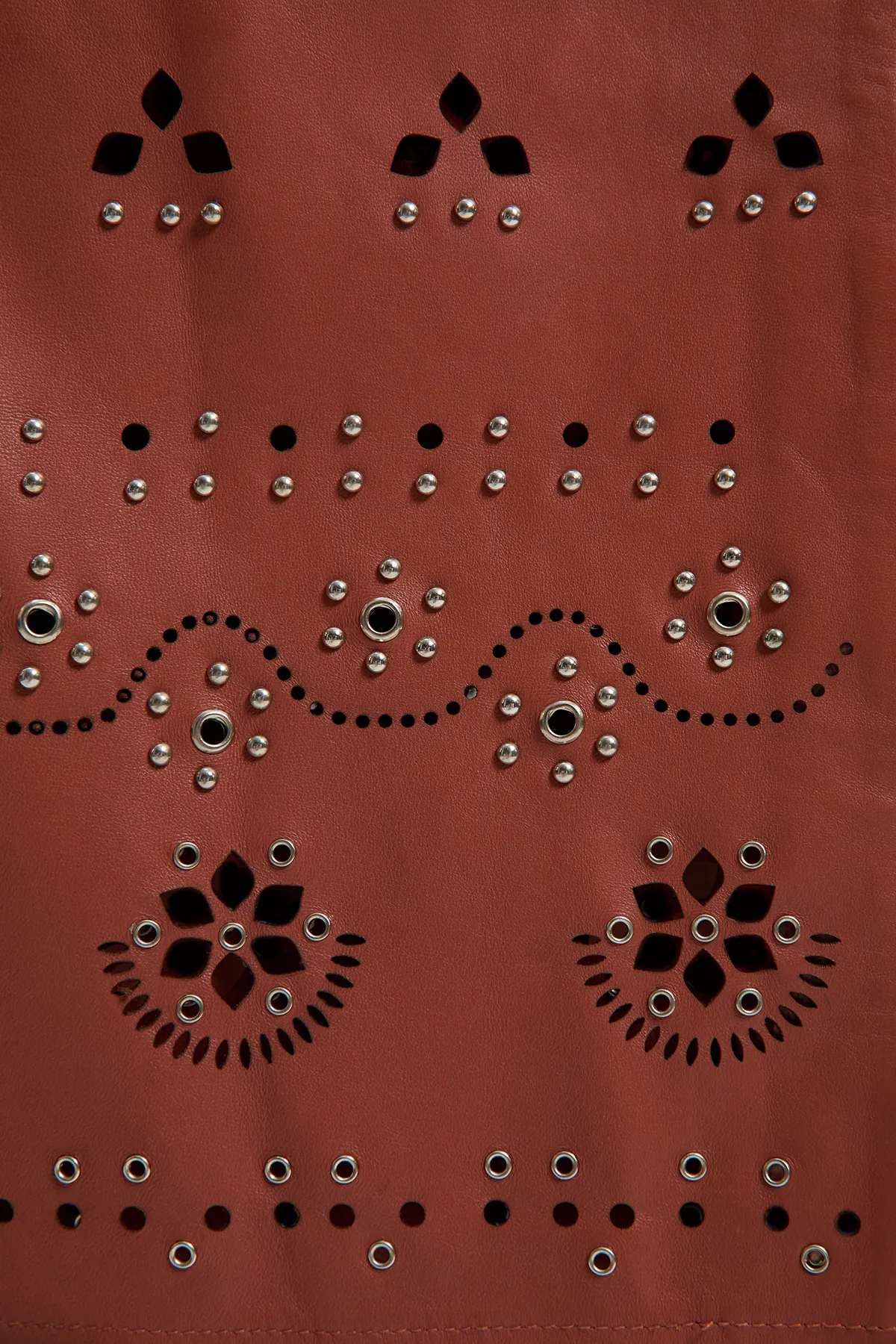 Leather Cut Work & Studded Wrap Pencil Skirt BKK26253 3 Leather Cut Work & Studded Wrap Pencil Skirt BKK26253