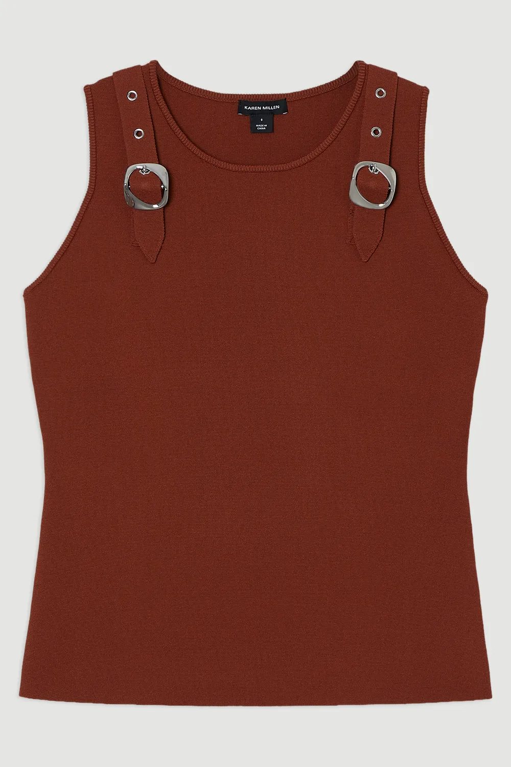 Plus Size Buckle Trim Knitted Top BKK26330 4 Plus Size Buckle Trim Knitted Top BKK26330