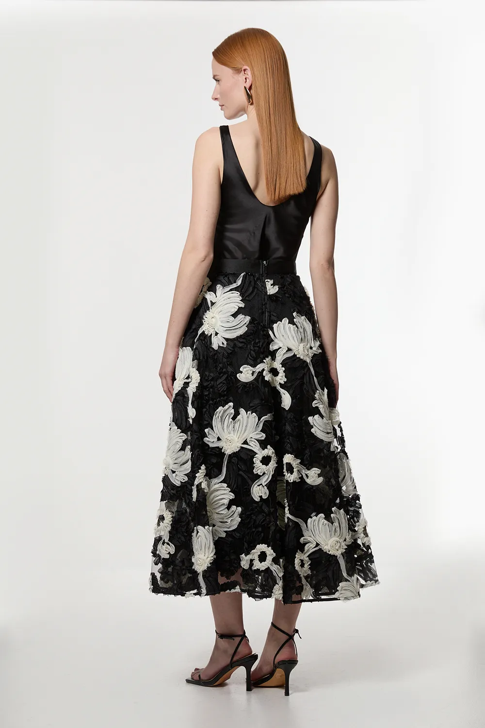 Rosette Mono Textured Woven Prom Skirt BKK22932 5 Rosette Mono Textured Woven Prom Skirt BKK22932