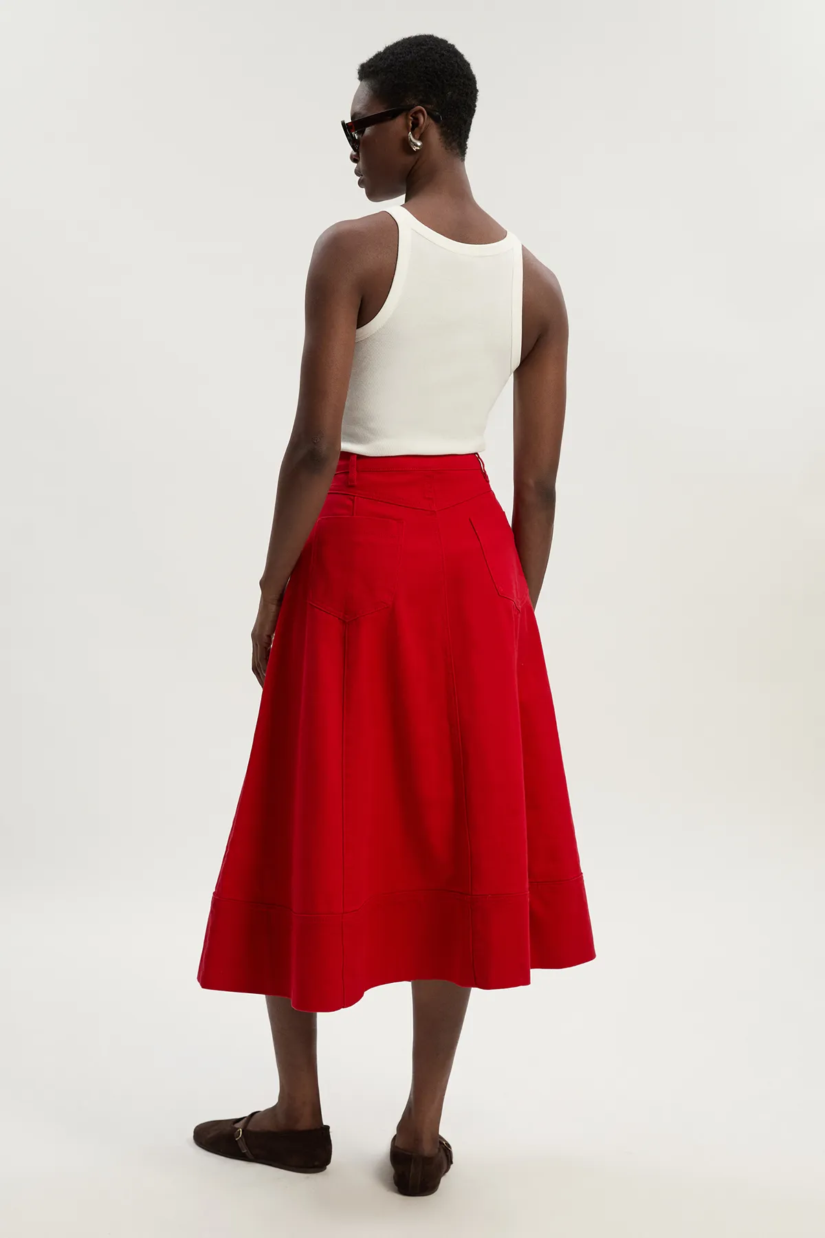 Denim 5 Pocket Midi Skirt BKK26375