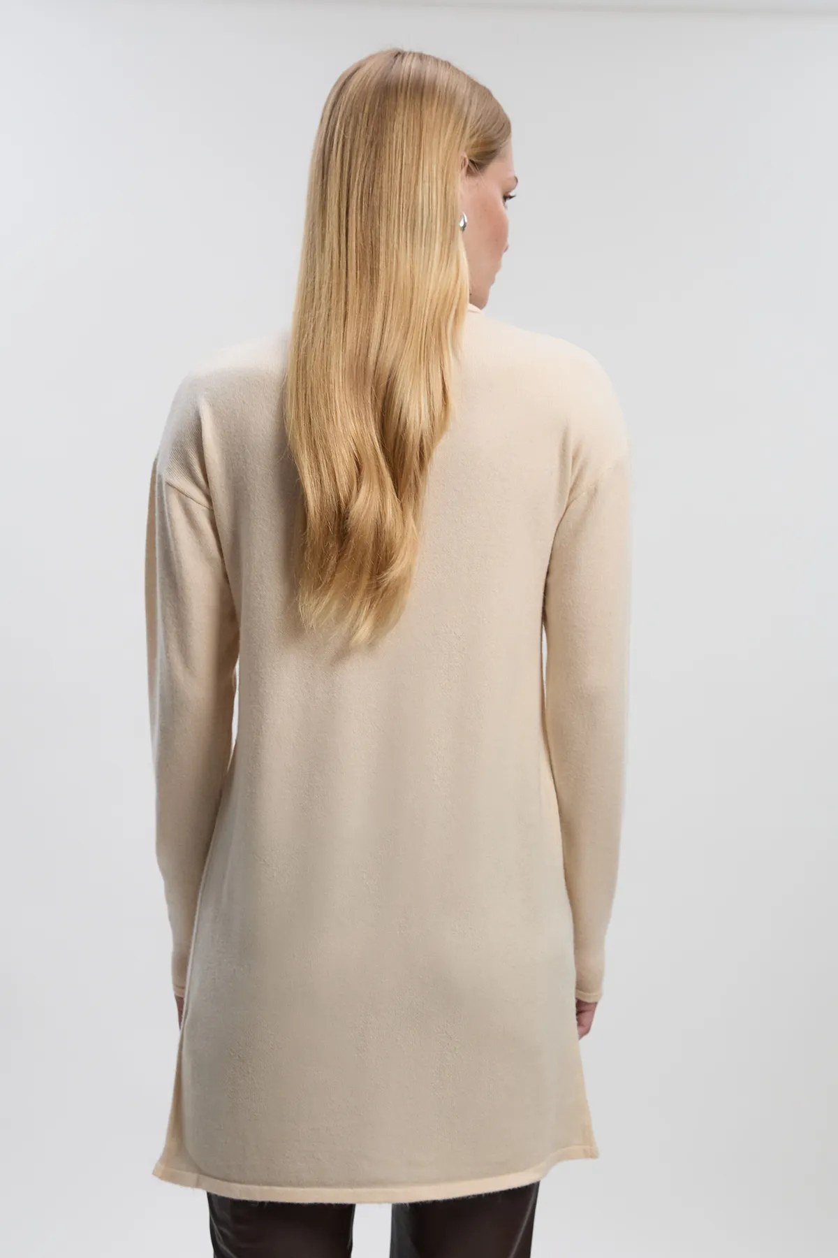 Cashmere Blend Deep Slip Longline Knit Top BKK26431 4 Cashmere Blend Deep Slip Longline Knit Top BKK26431