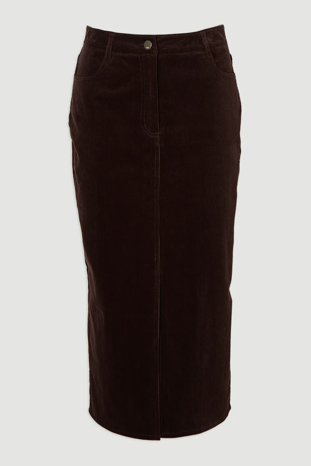 Stretch Cord Midi Pencil Skirt BKK26471