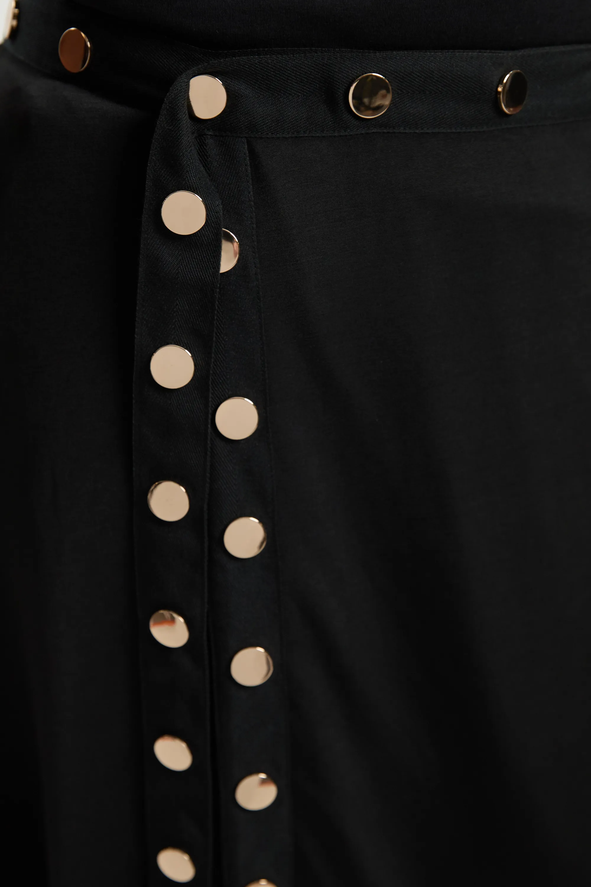 Plus Size Drapey Crepe Hanky Hem Eyelet Detail Maxi Skirt BKK26486