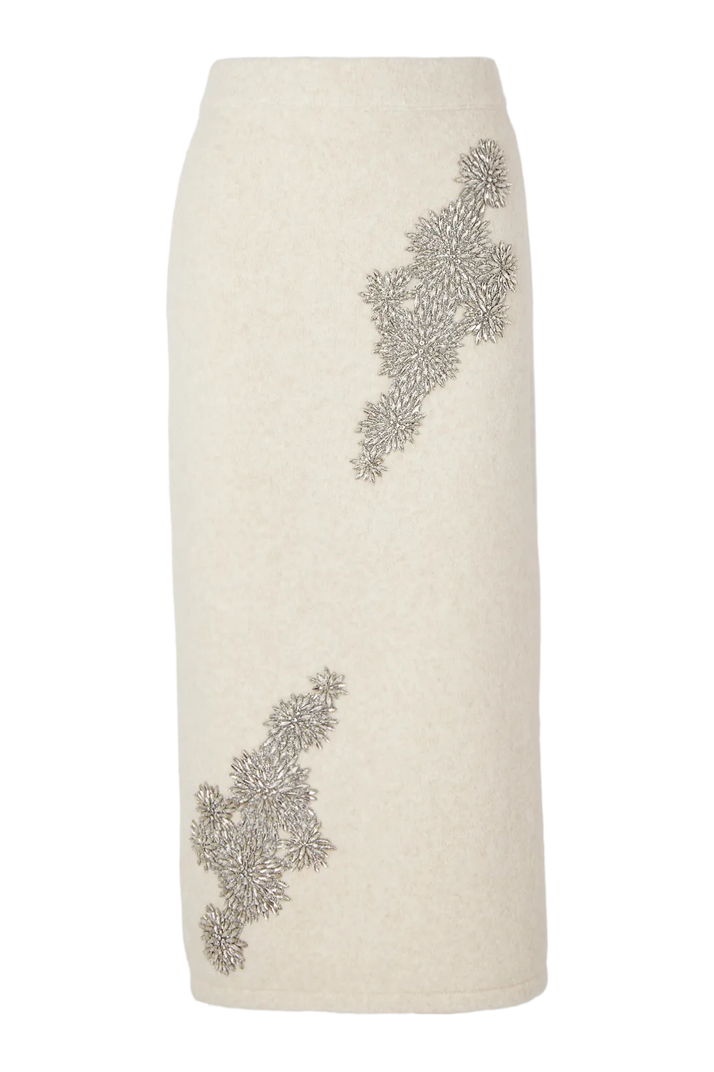 Wool Blend Embellished Cosy Pencil Midi Skirt BKK26550