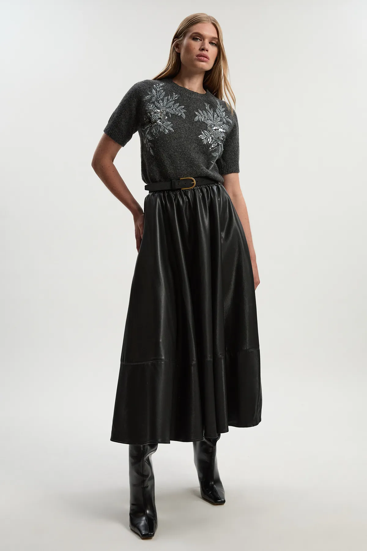 Archive Floral Embellished Cosy Wool Blend Top BKK26581