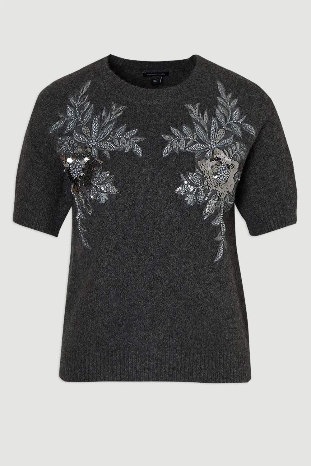 Archive Floral Embellished Cosy Wool Blend Top BKK26581 4 Archive Floral Embellished Cosy Wool Blend Top BKK26581