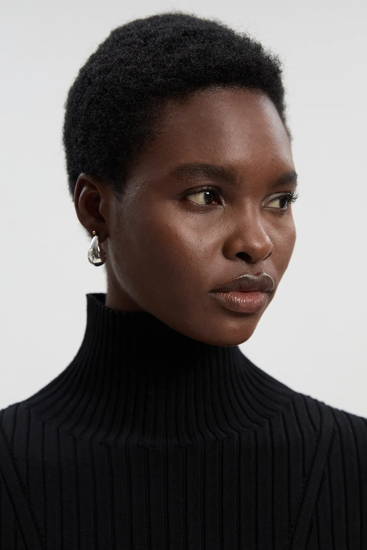 Rib High Neck Longline Knitted Top BKK26584