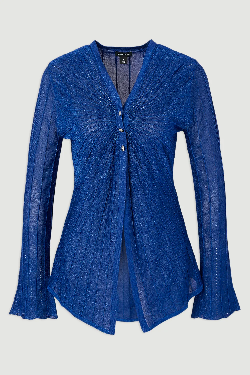 Sparkle Metallic Knitted Fitted Cardigan BKK26593