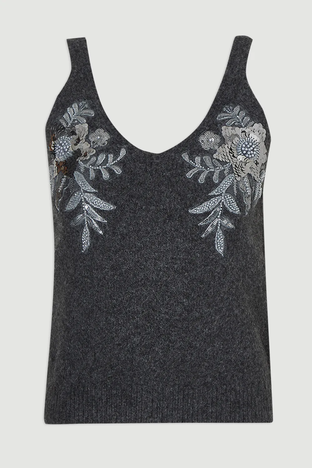 Archive Floral Embellished Cosy Wool Blend Camisole Top BKK26594 4 Archive Floral Embellished Cosy Wool Blend Camisole Top BKK26594
