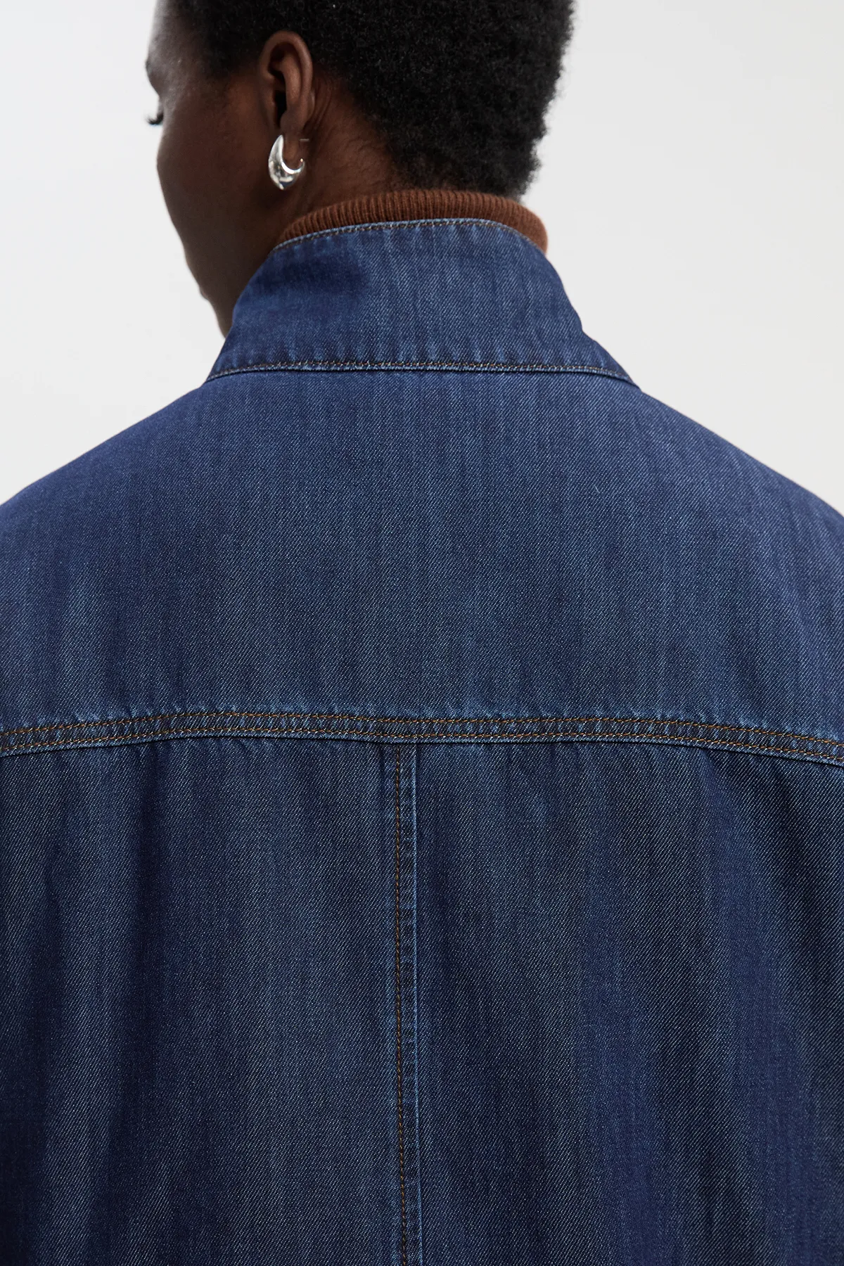 Denim Funnel Neck Jacket BKK26657 3 Denim Funnel Neck Jacket BKK26657