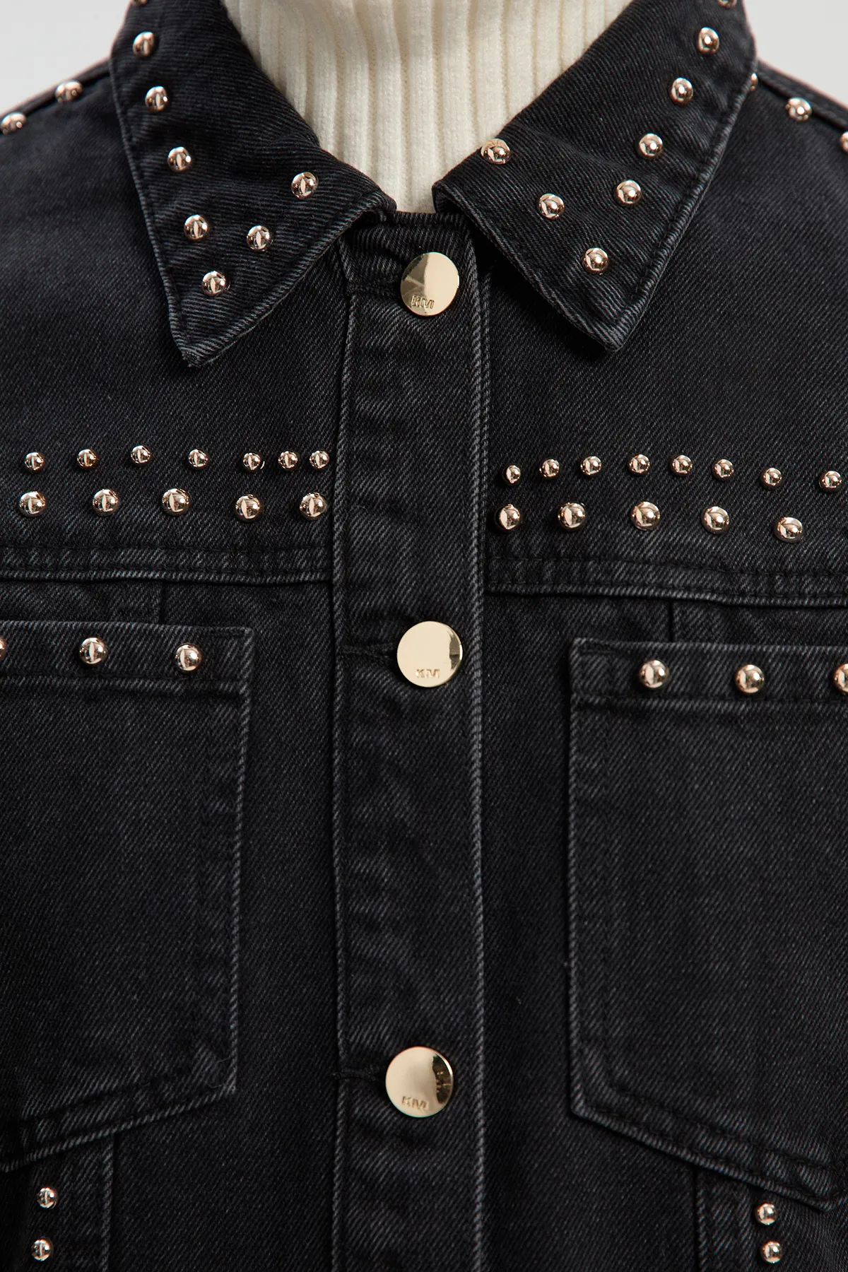 Denim Studded Jacket BKK26690 3 Denim Studded Jacket BKK26690