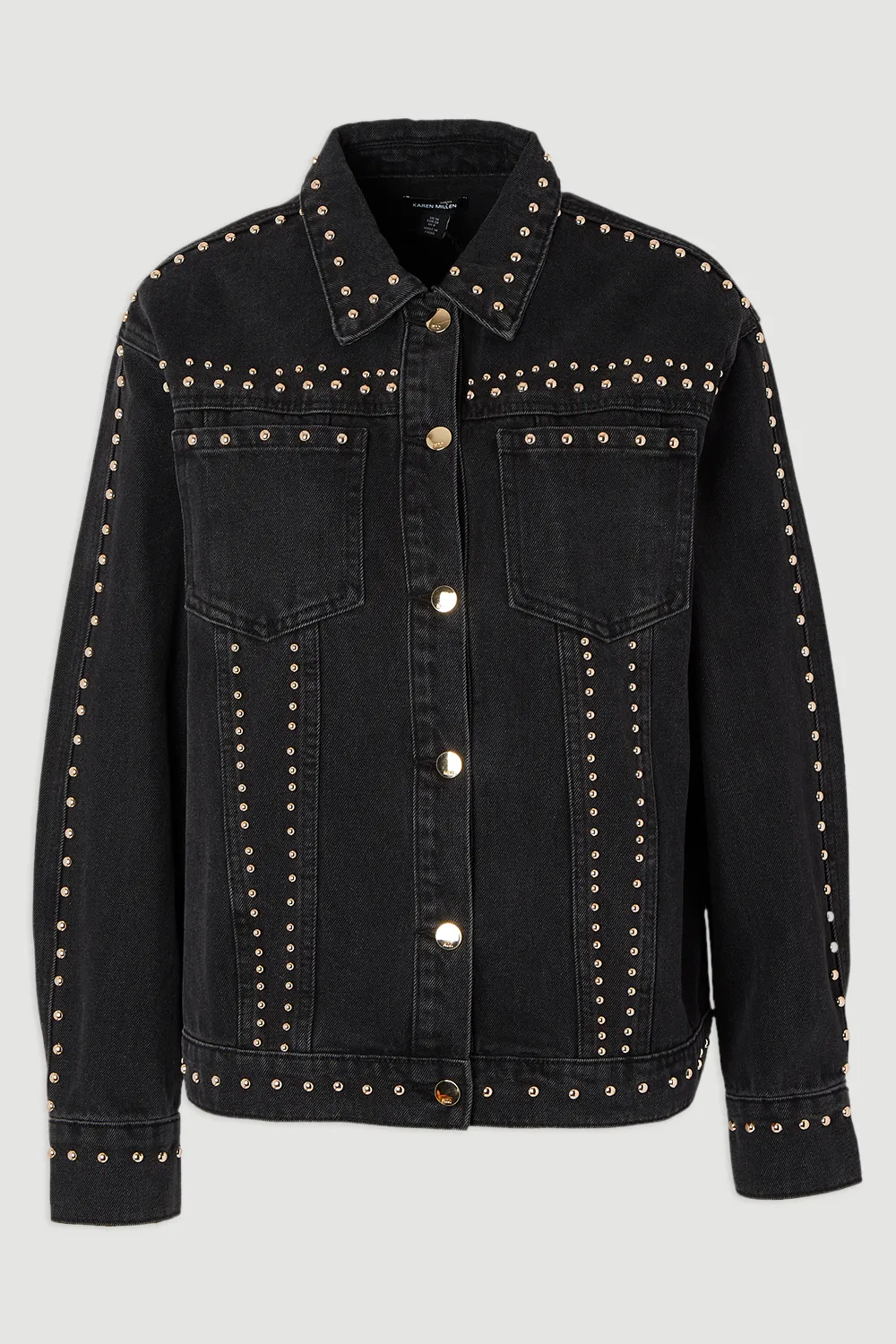 Denim Studded Jacket BKK26690 4 Denim Studded Jacket BKK26690