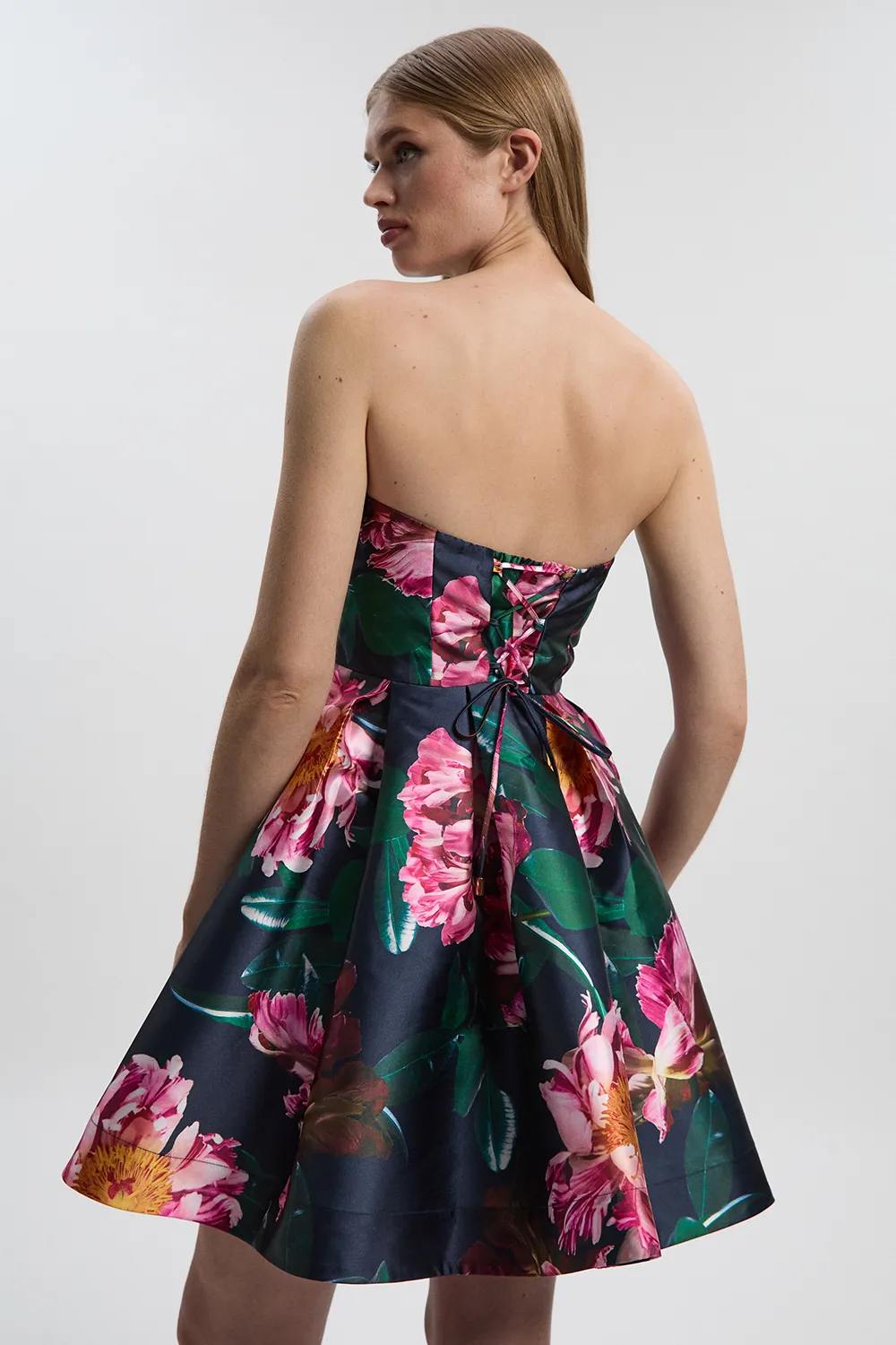 Romantic Floral Print Prom Woven Mini Dress BKK26726 4 Romantic Floral Print Prom Woven Mini Dress BKK26726