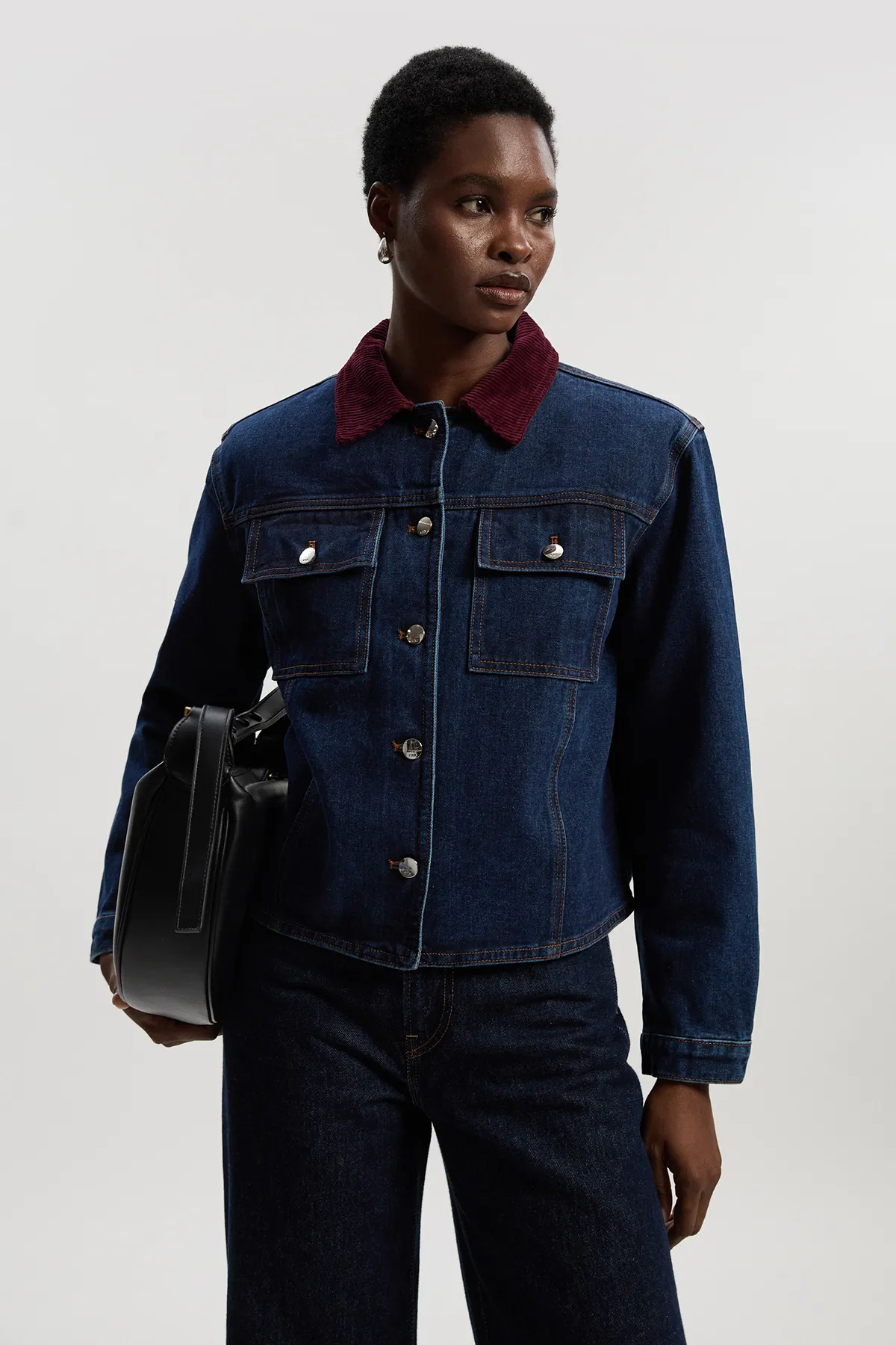 Denim and Cord Mix Jacket BKK26732