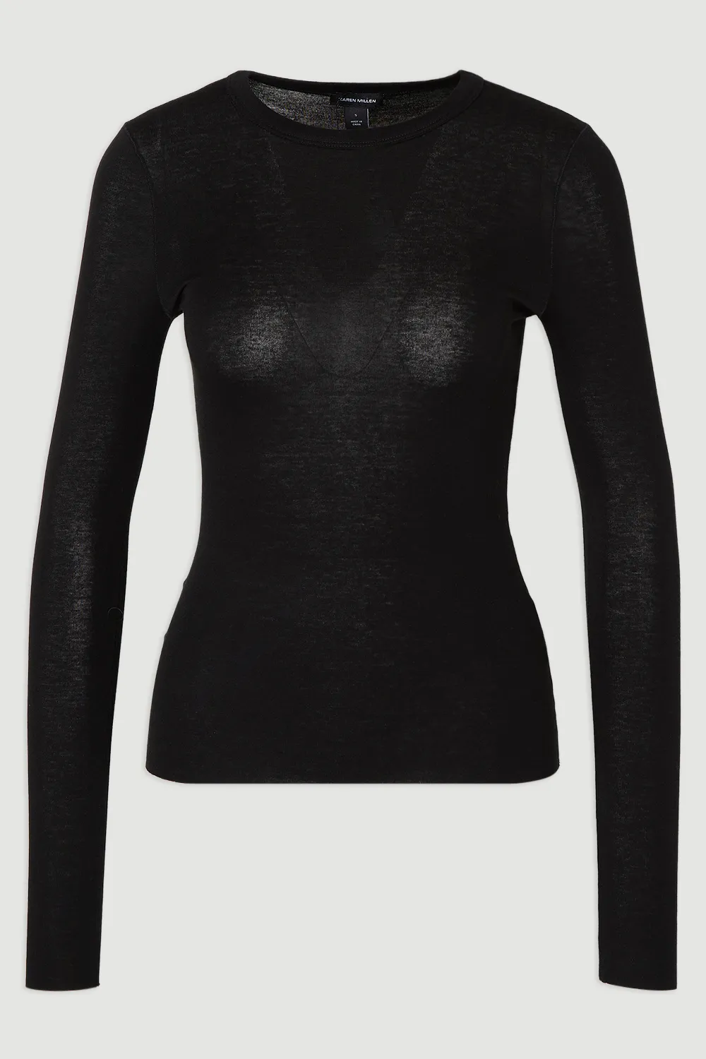 Wool Blend Crew Neck Long Sleeve Top BKK26734