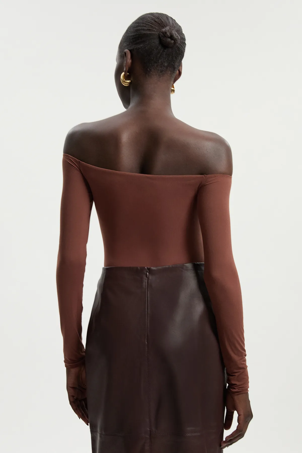 Cold Shoulder Long Sleeve Contour Jersey Bodysuit BKK26738 5 Cold Shoulder Long Sleeve Contour Jersey Bodysuit BKK26738