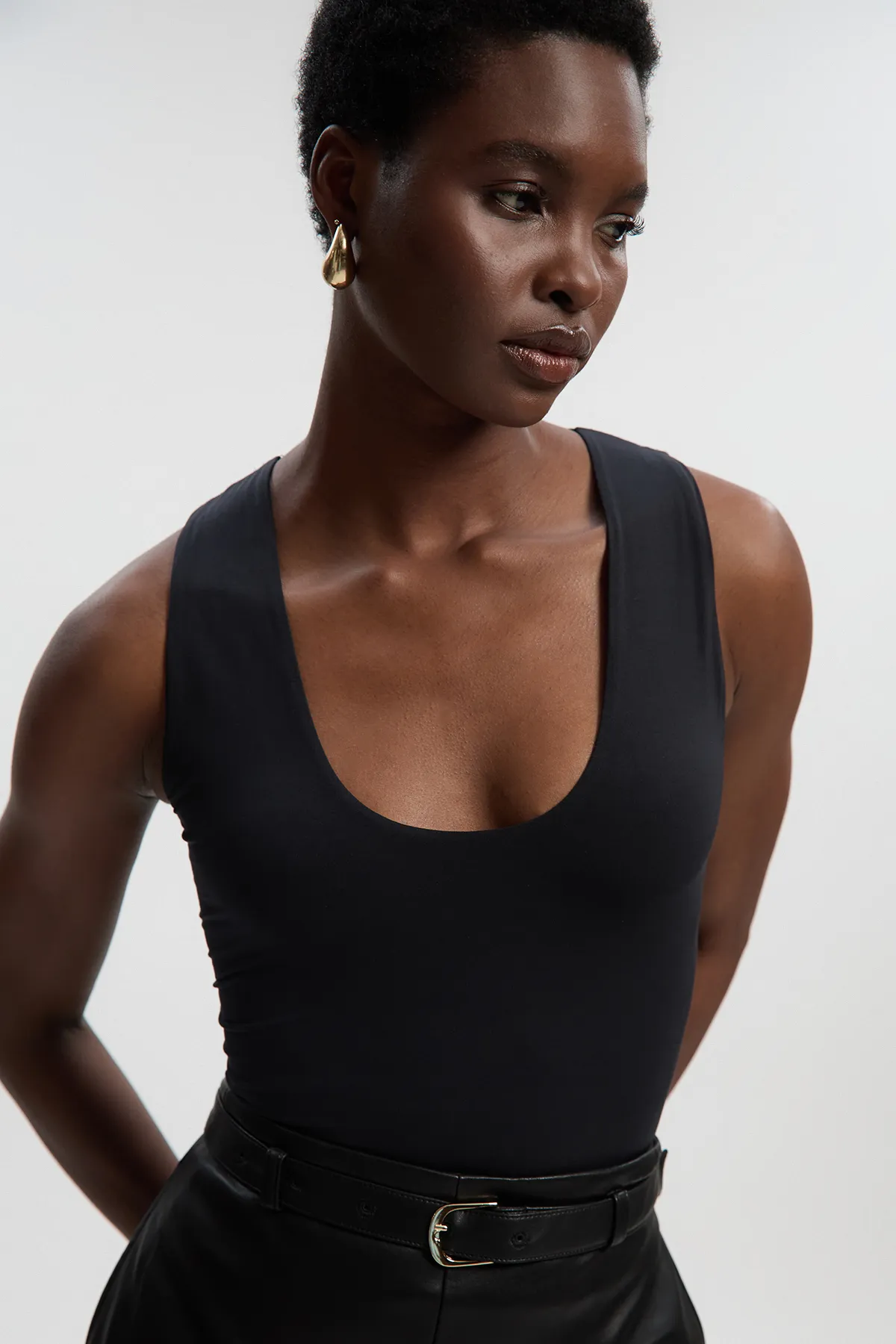 Halter Neck Contour Jersey Bodysuit BKK26740