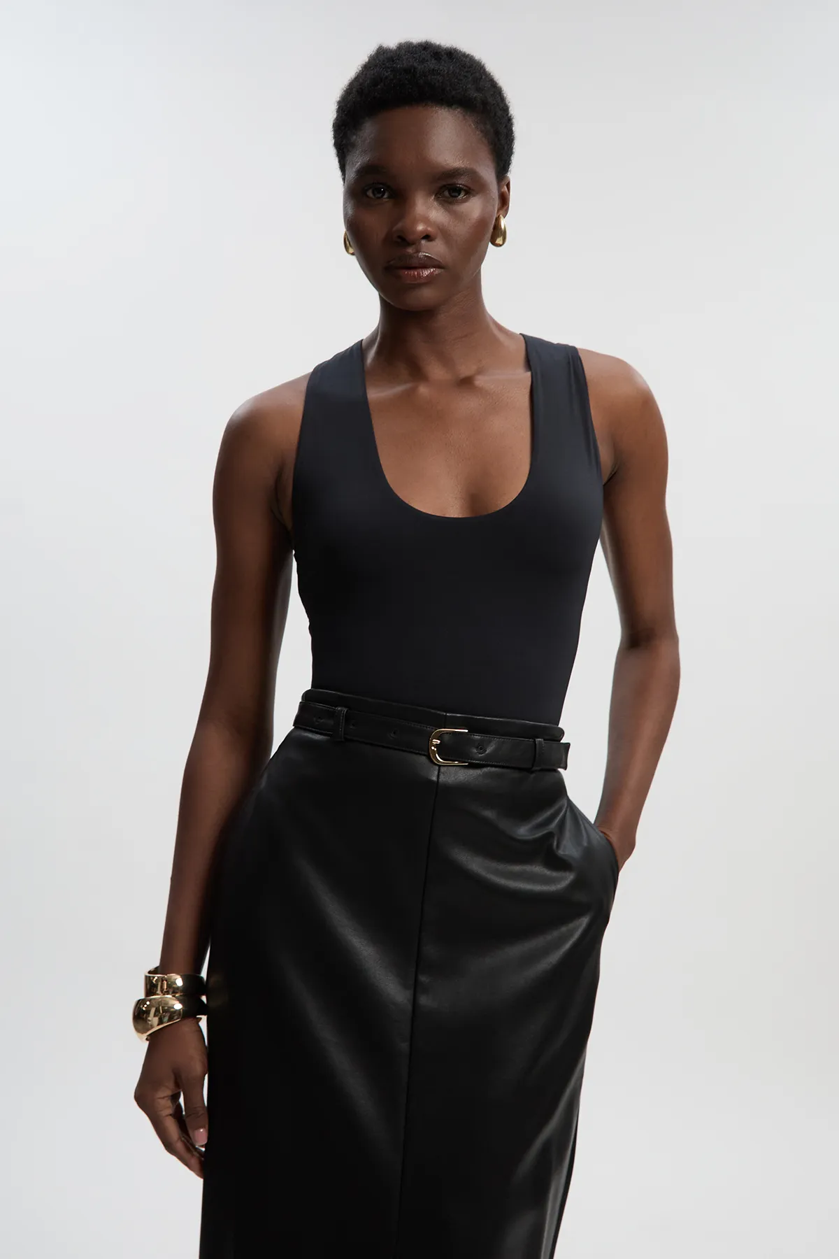 Halter Neck Contour Jersey Bodysuit BKK26740