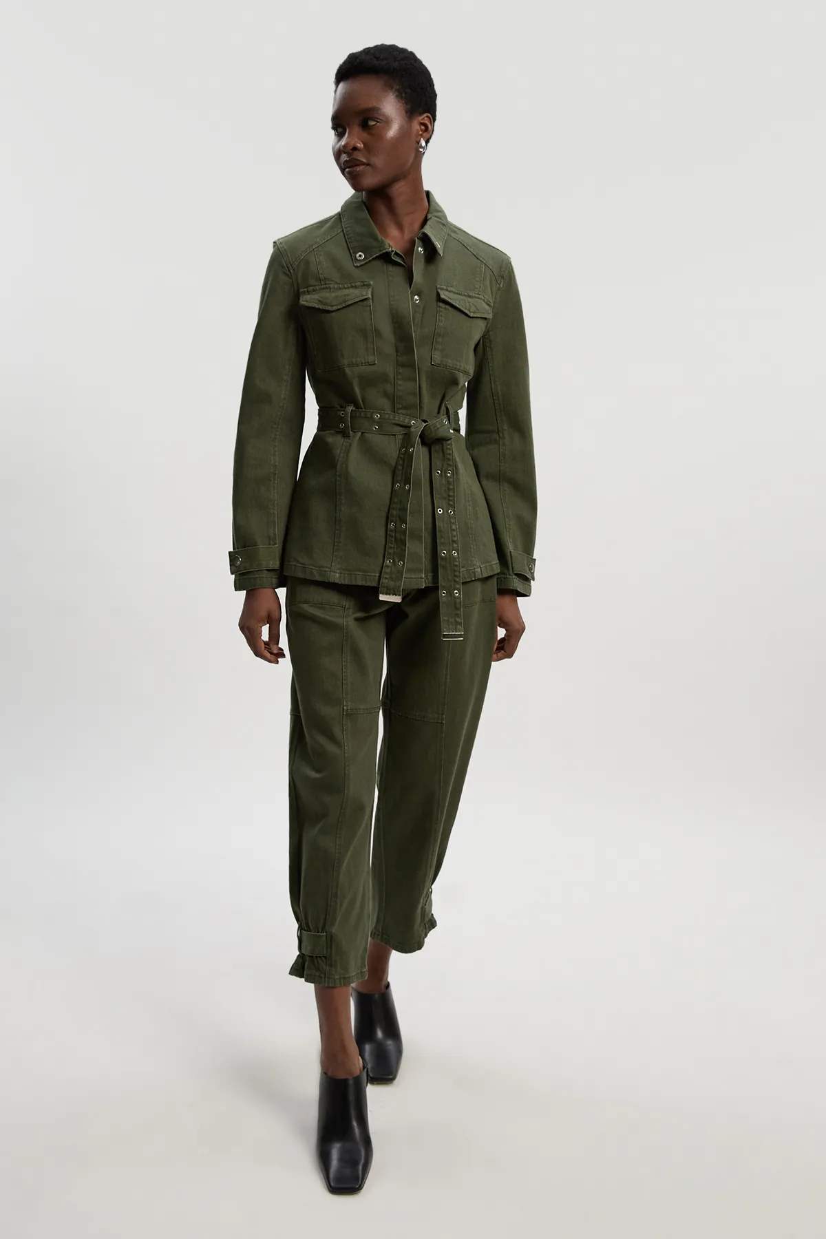 Denim Utility Belted Jacket BKK26755